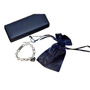 Stauer Pearl of a Girl Pink Bracelet  #54637 Heart Charm Cultured Freshwater NEW